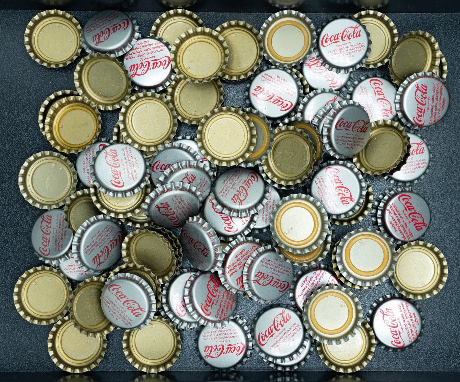 100 Silver Coca-Cola Bottle Caps 1960's -Never Used- NOS