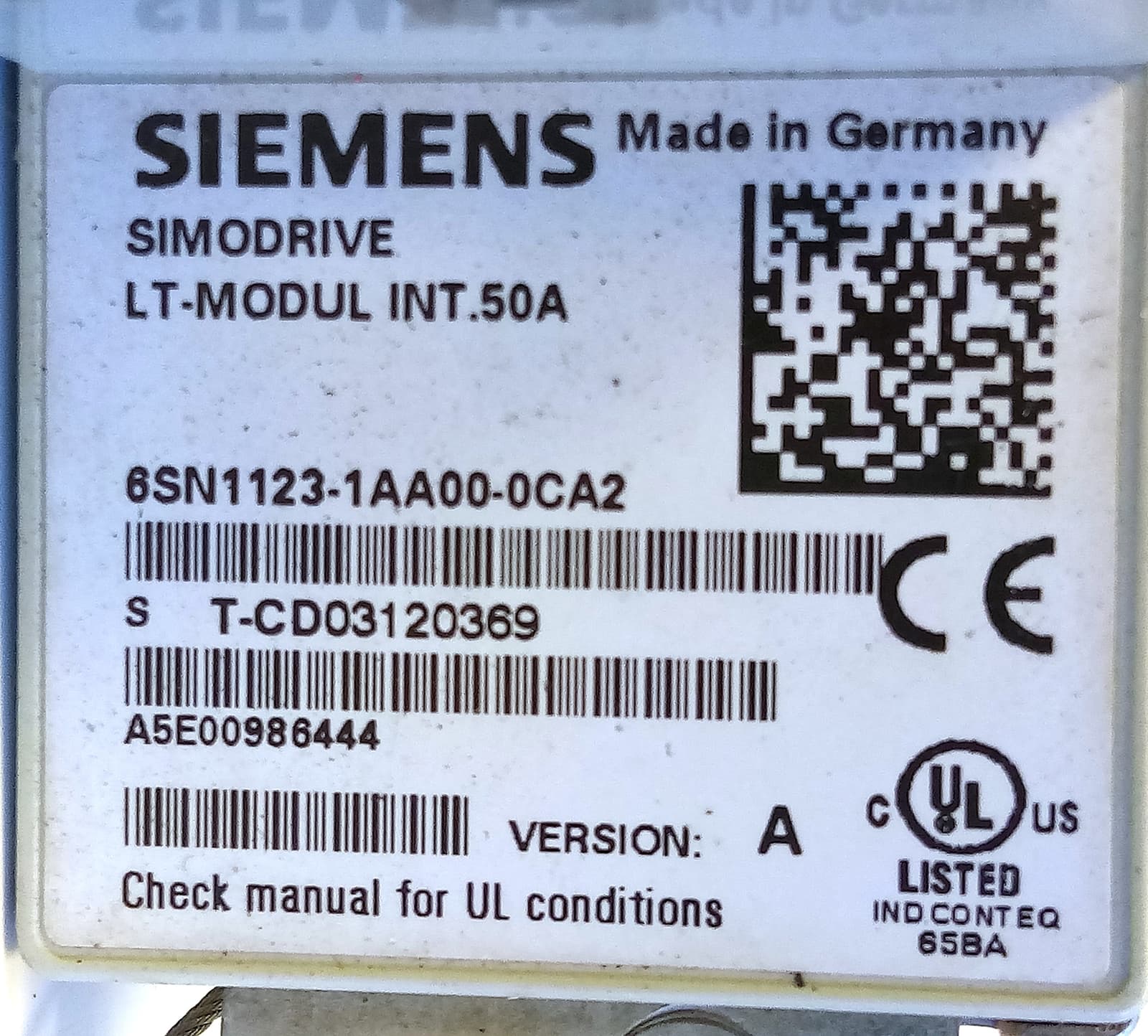 Siemens 6SN1123-1AA00-0CA2 Simodrive Version A 1 Axis CNC Servo Drive 3