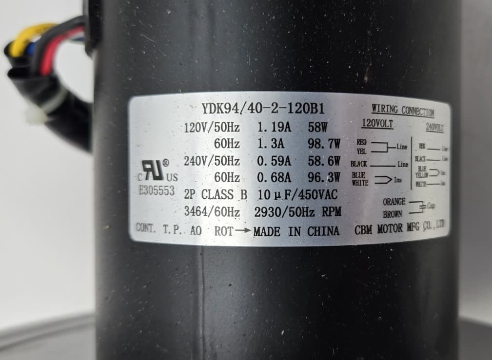 Jandy Gas Pool Heater JXI Blower Assembly YDK94/40-2-120B1 120/240V 2