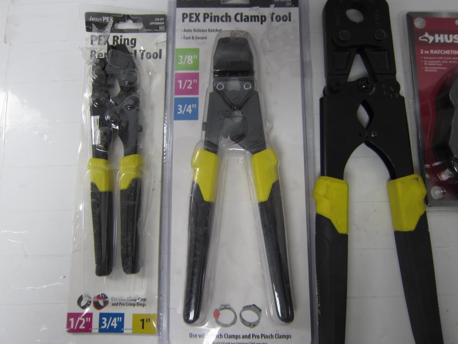 Apollo PEX Pinch Clamp Tools, 2" Ratching PVC Cutter, Plumber Tool Lot 4