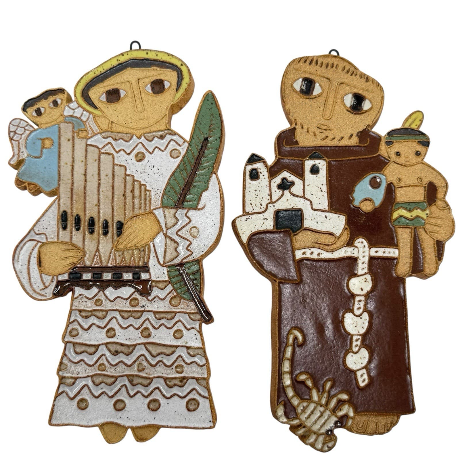St. Andrews Abbey Ceramic Wall Hangings St. Cecilia & St. Francis Of Assisi