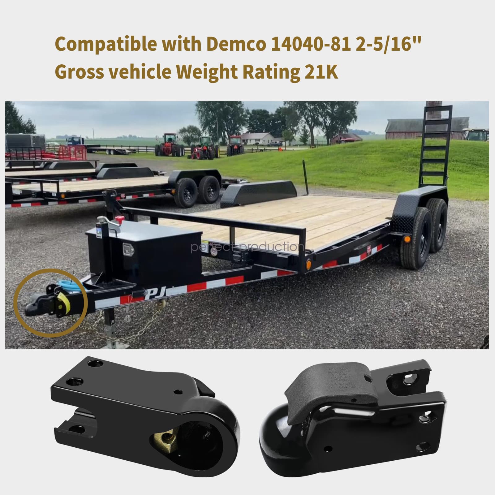 Fits Demco Channel-Mount Coupler 2-5/16" Ball Bolt-On w/EZ Latch Handle 21K GVWR 3