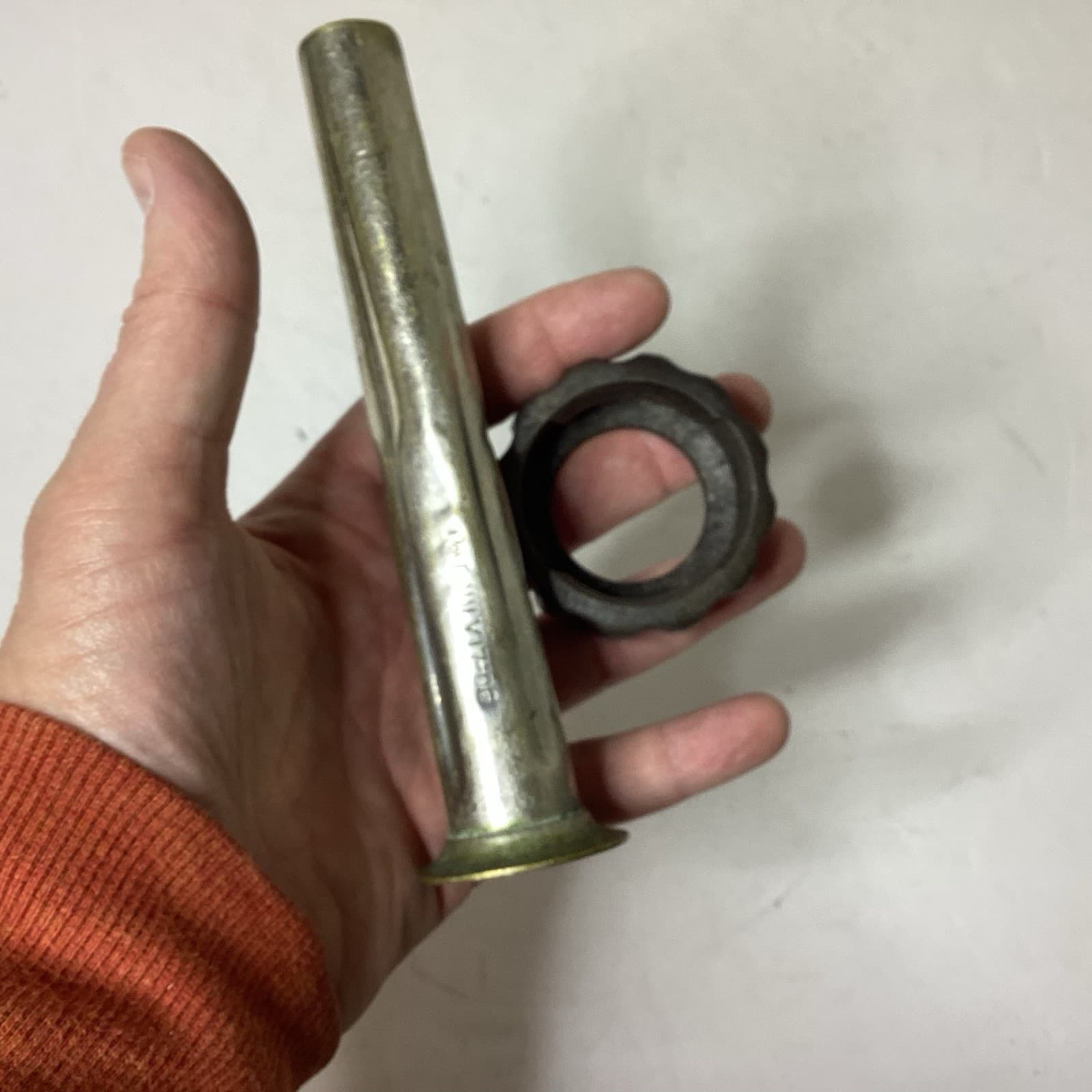 ENTERPRISE 6-8 quart SAUSAGE STUFFER TUBE & NUT Vintage 5