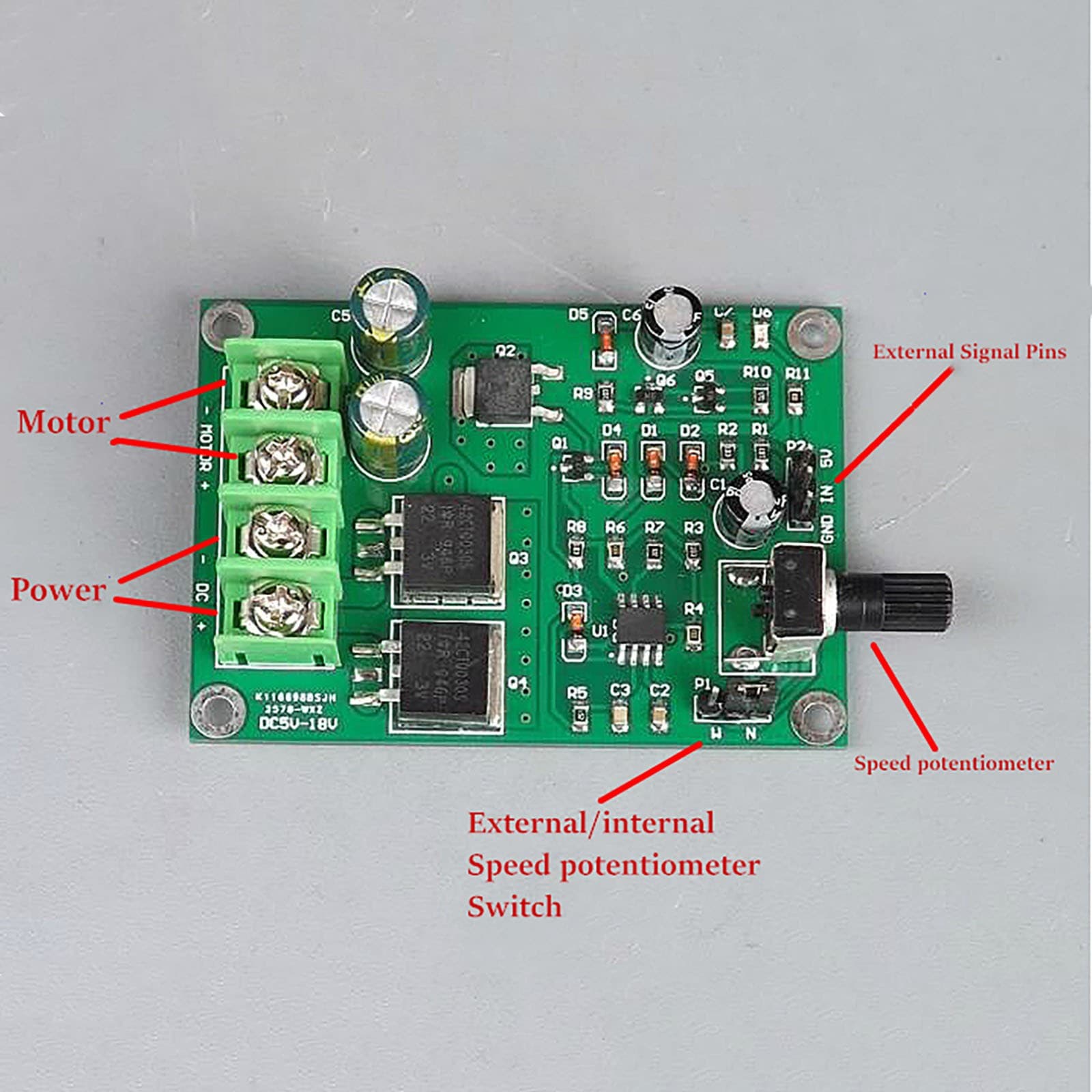 DC 5-18V 12A PWM Motor Speed Controller Board Module Adjustment Potentiometer C 4