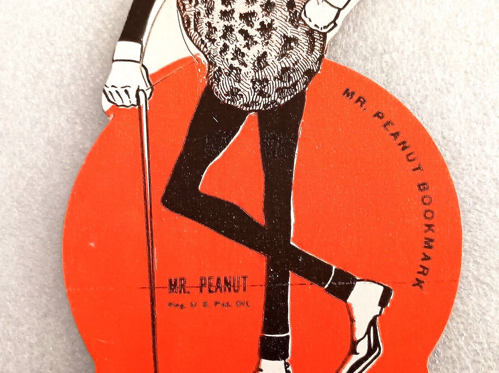 Rare Planters Mr. Peanut Cardboard Bookmark Unpunched NOS New 1940 3