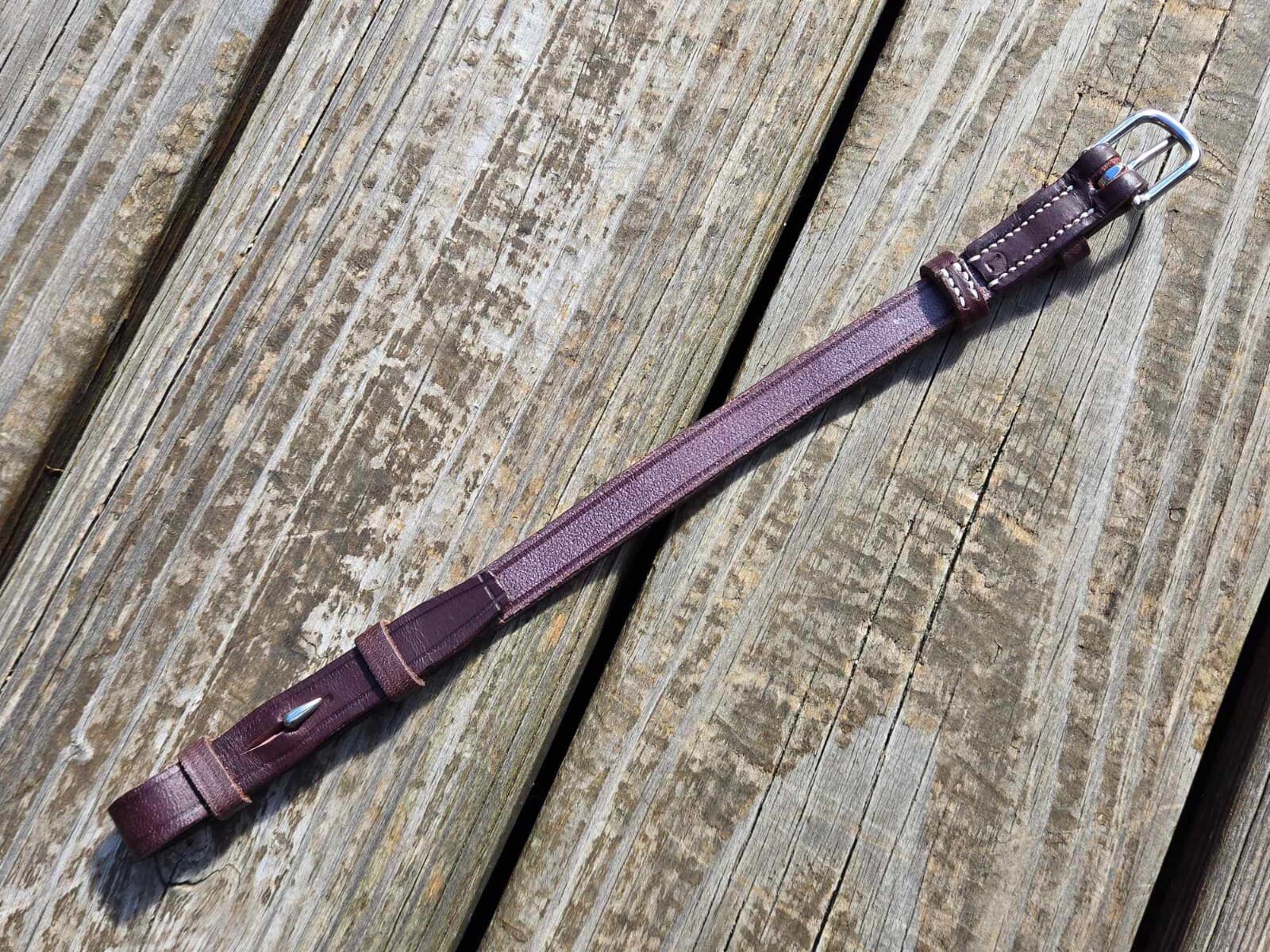 Devoucoux Brown Leather SINGLE Cheekpiece -Bridle Replacement Part- Size LARGE 2