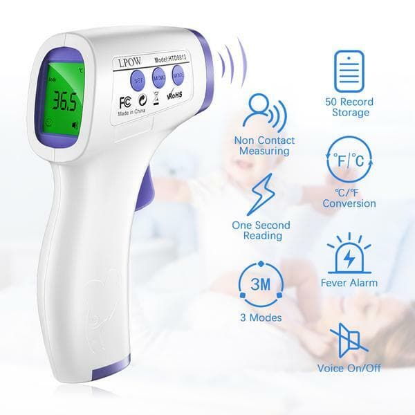 NON-CONTACT CE Medical Grade Infrared Forehead Thermometer LCD Laser USA SHIP