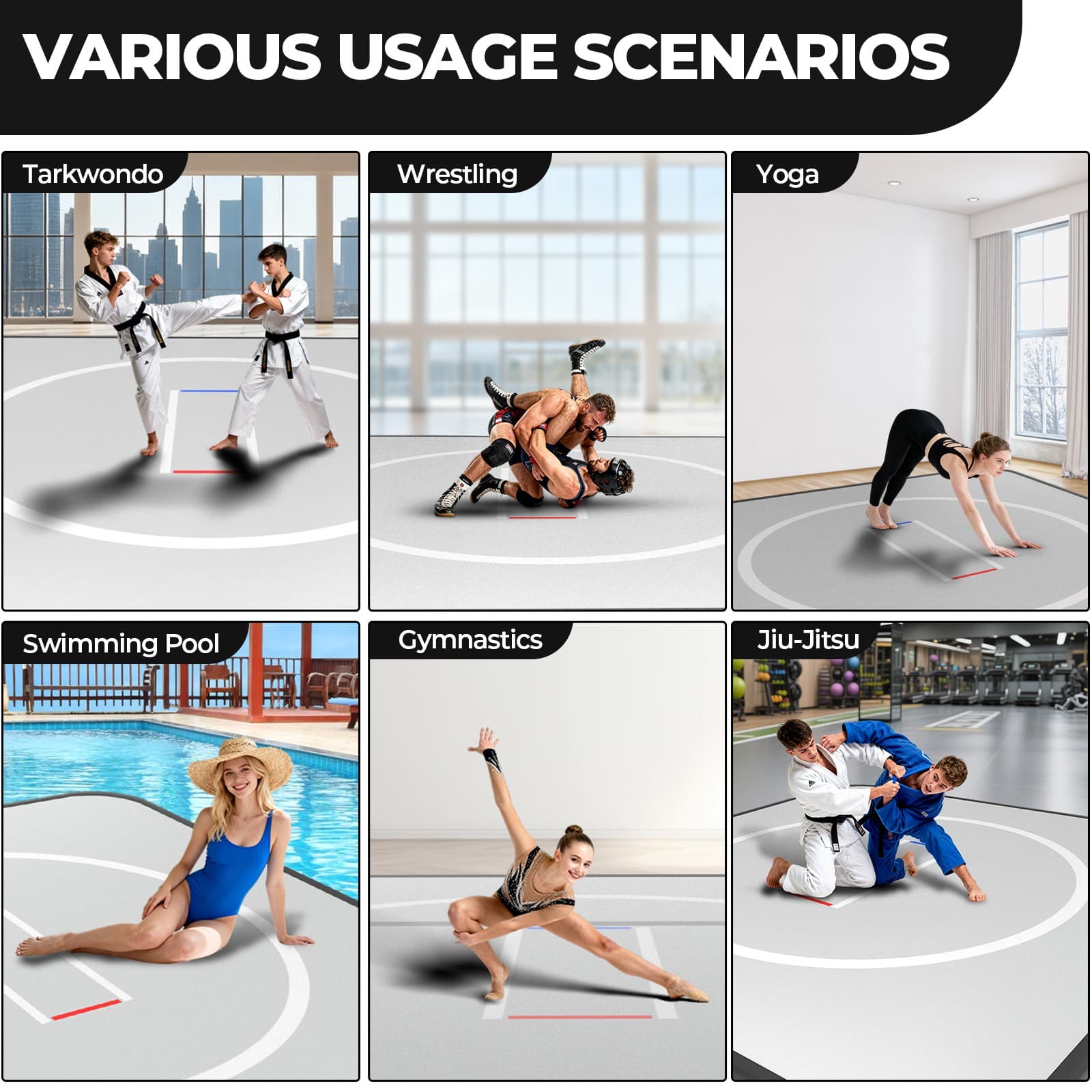 10x10FT Inflatable Wrestling Mat,Waterproof PVC Mat for Jiu Jitsu,Grappling 4