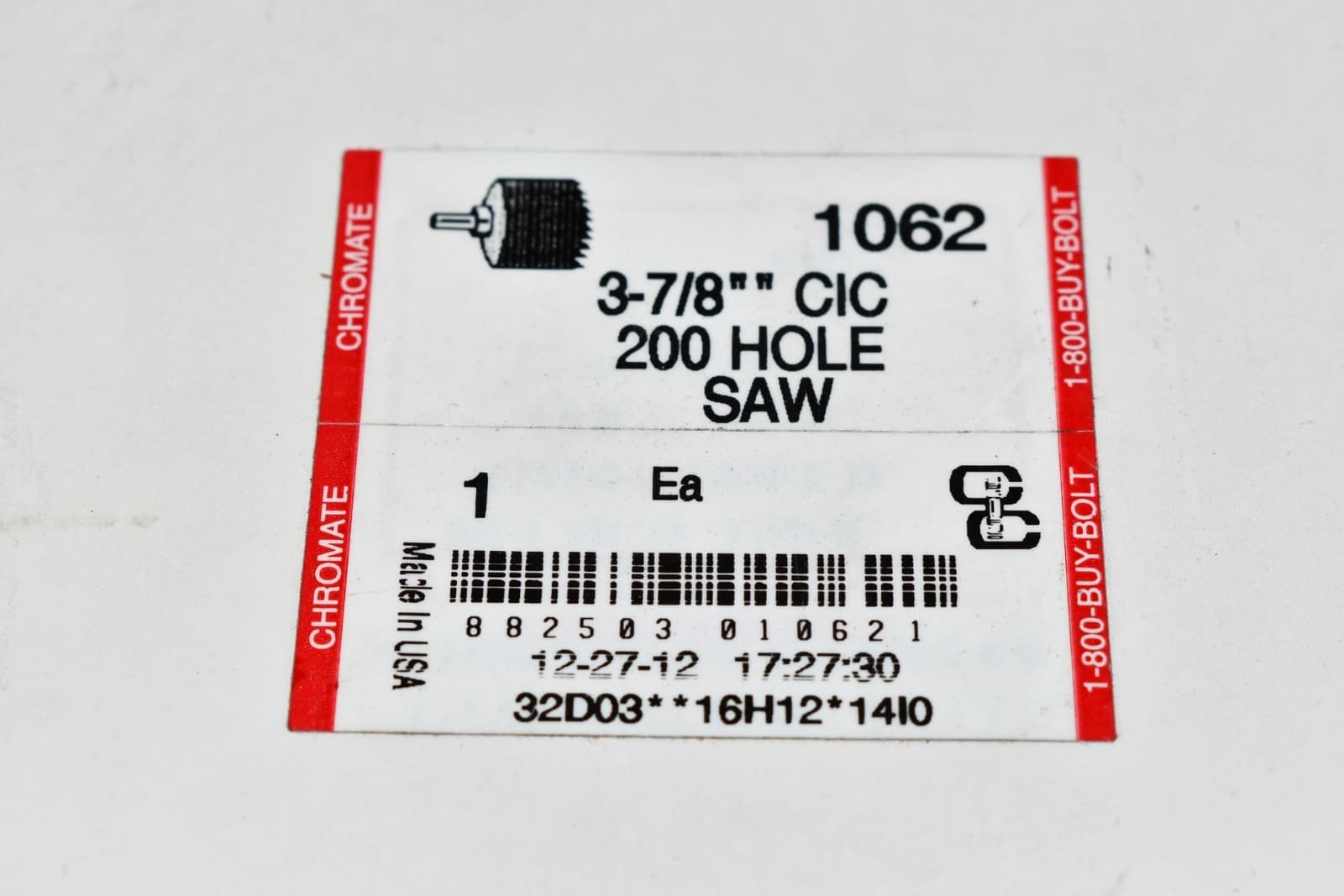 NEW Chromate 1062 3-7/8'' 200 Hole Saw High Speed 5