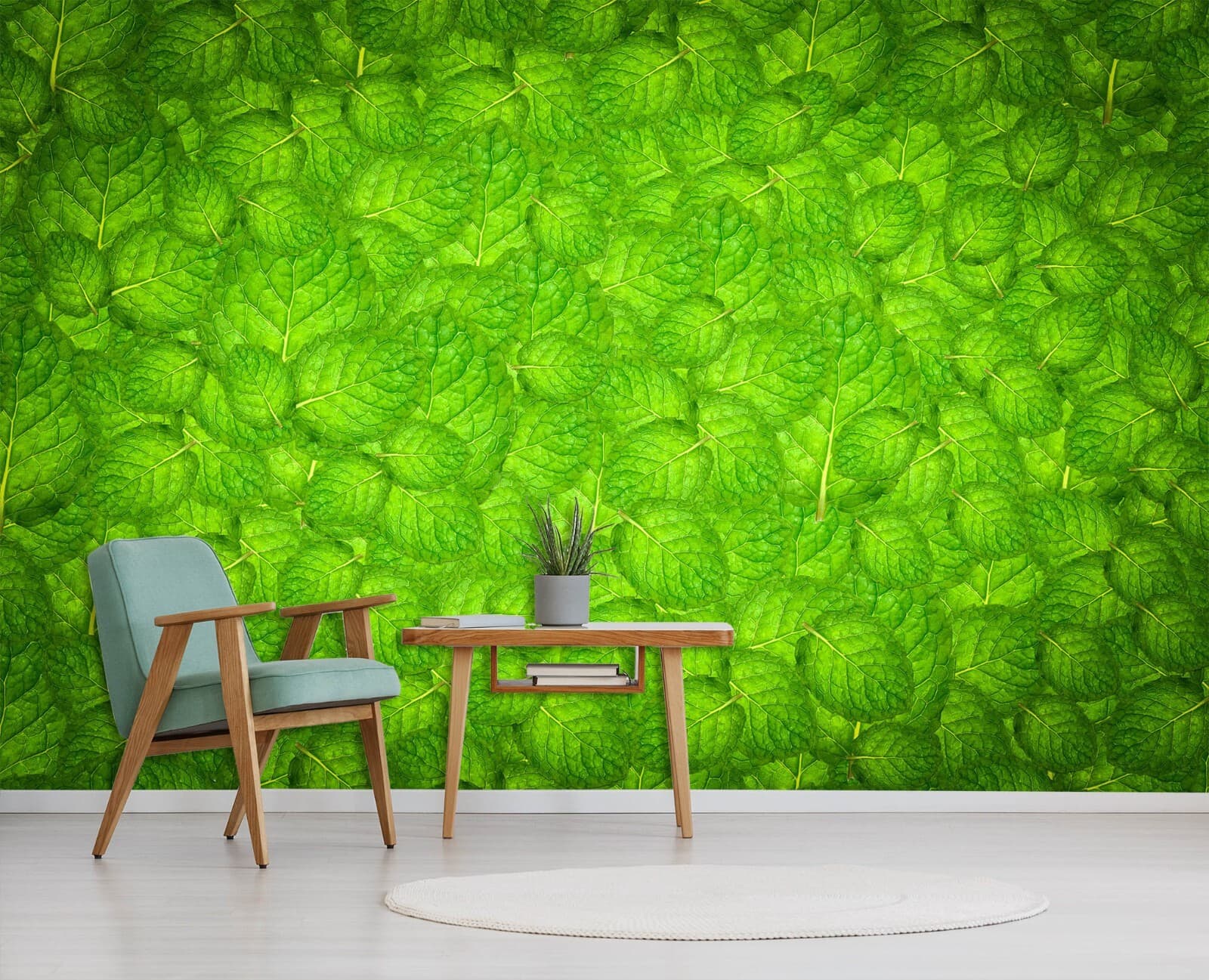 3D Green Leaves G7873 Wallpaper Wall Murals Removable Self-adhesive Honey
