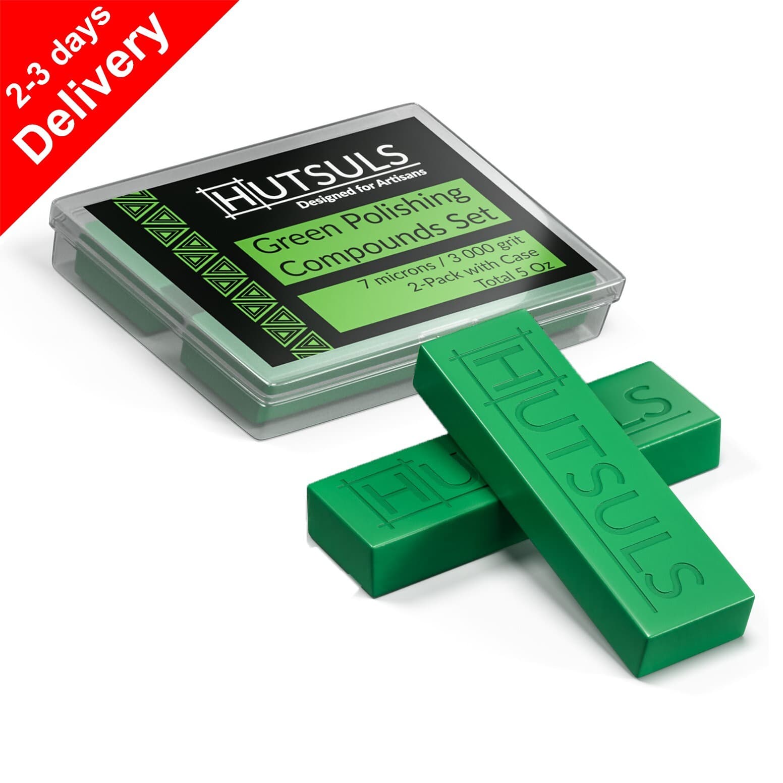 Hutsuls 2-Pack 5 Oz Green Knife Stropping Compound & Case Buffing Polishing Bars