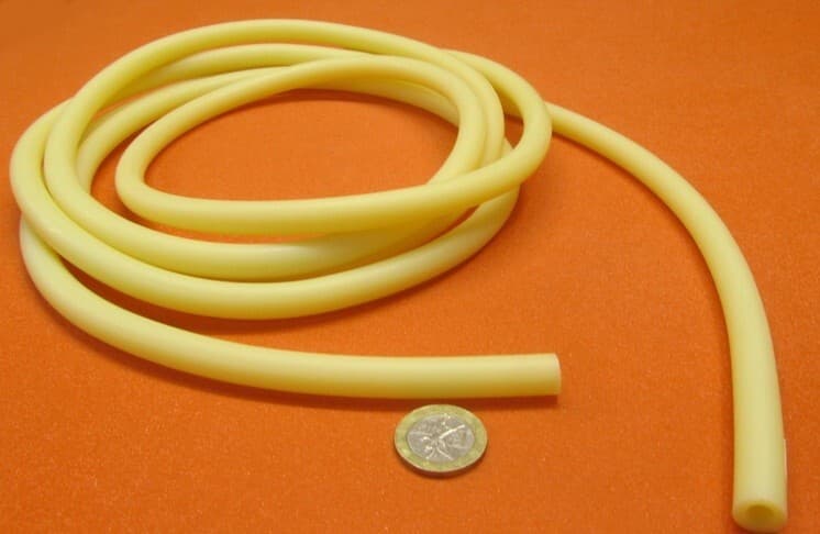Latex Rubber Tubing Shore A35 Amber 7/16" OD x 1/4" ID x 3/32" Wall x 10' Length