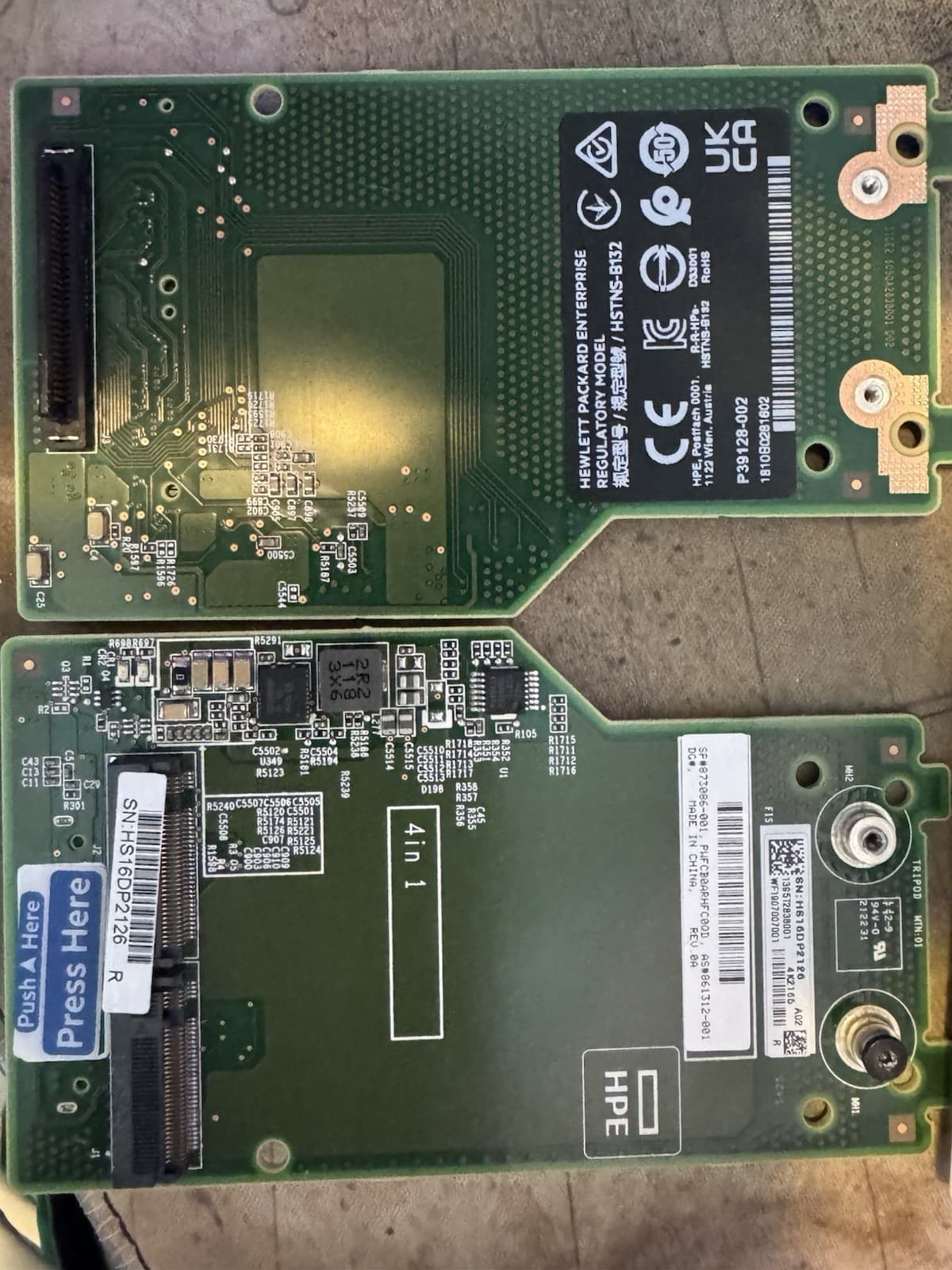 HPE 873086-001 M.2 SSD adapter board NGFF for Synergy 480 Gen10 3