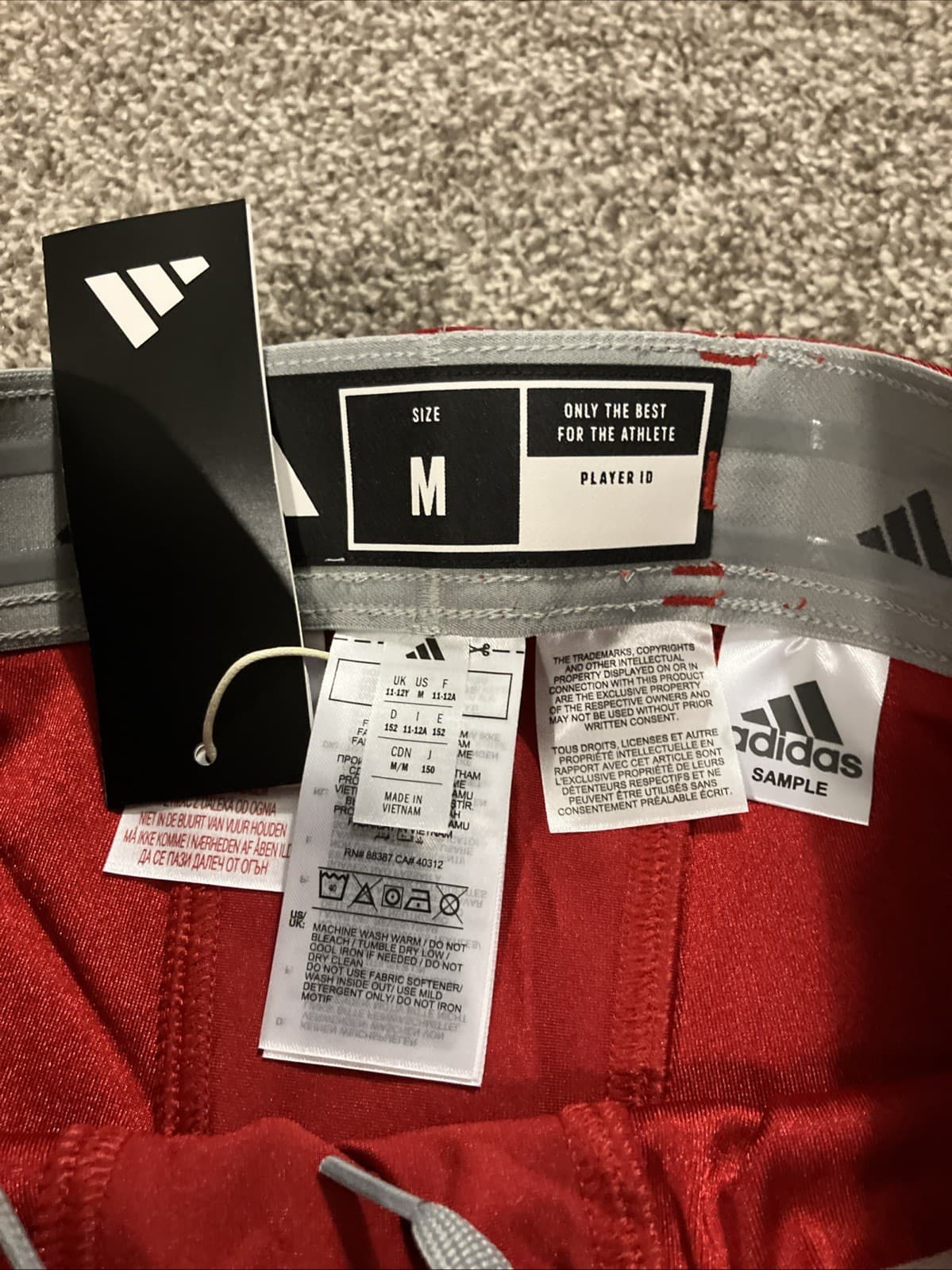 Adidas Press Coverage Football Pants Red Kids Youth Sz Medium- No Pads Included 4