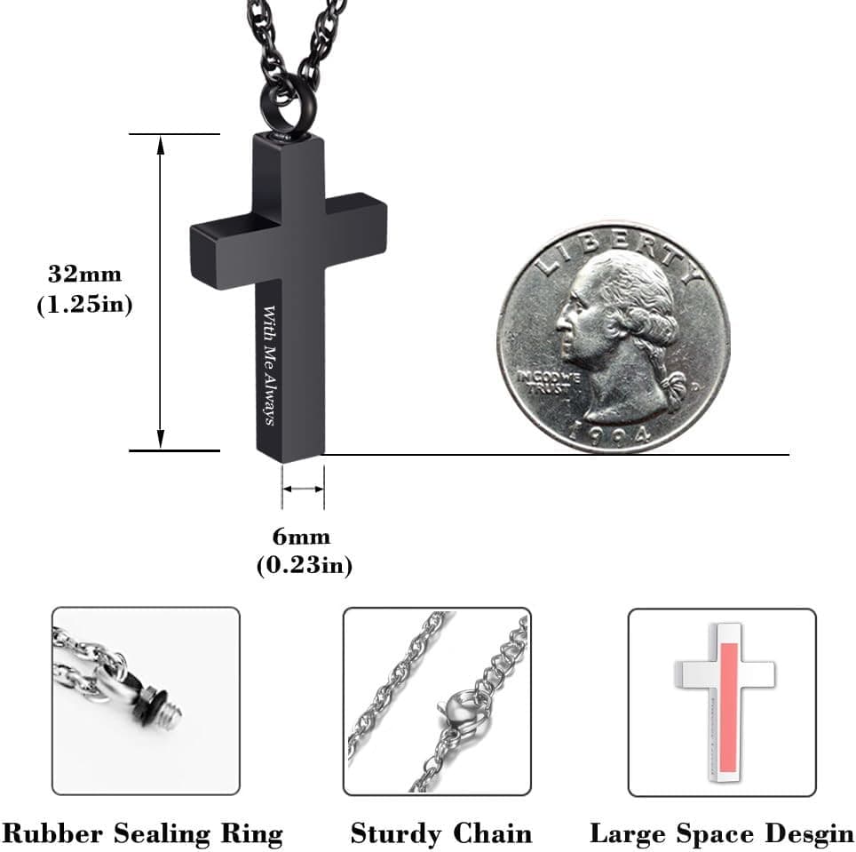 Cremation Cross Necklace for Ashes Cross Urns Locket Pendant Ashes Holder Stainl 6