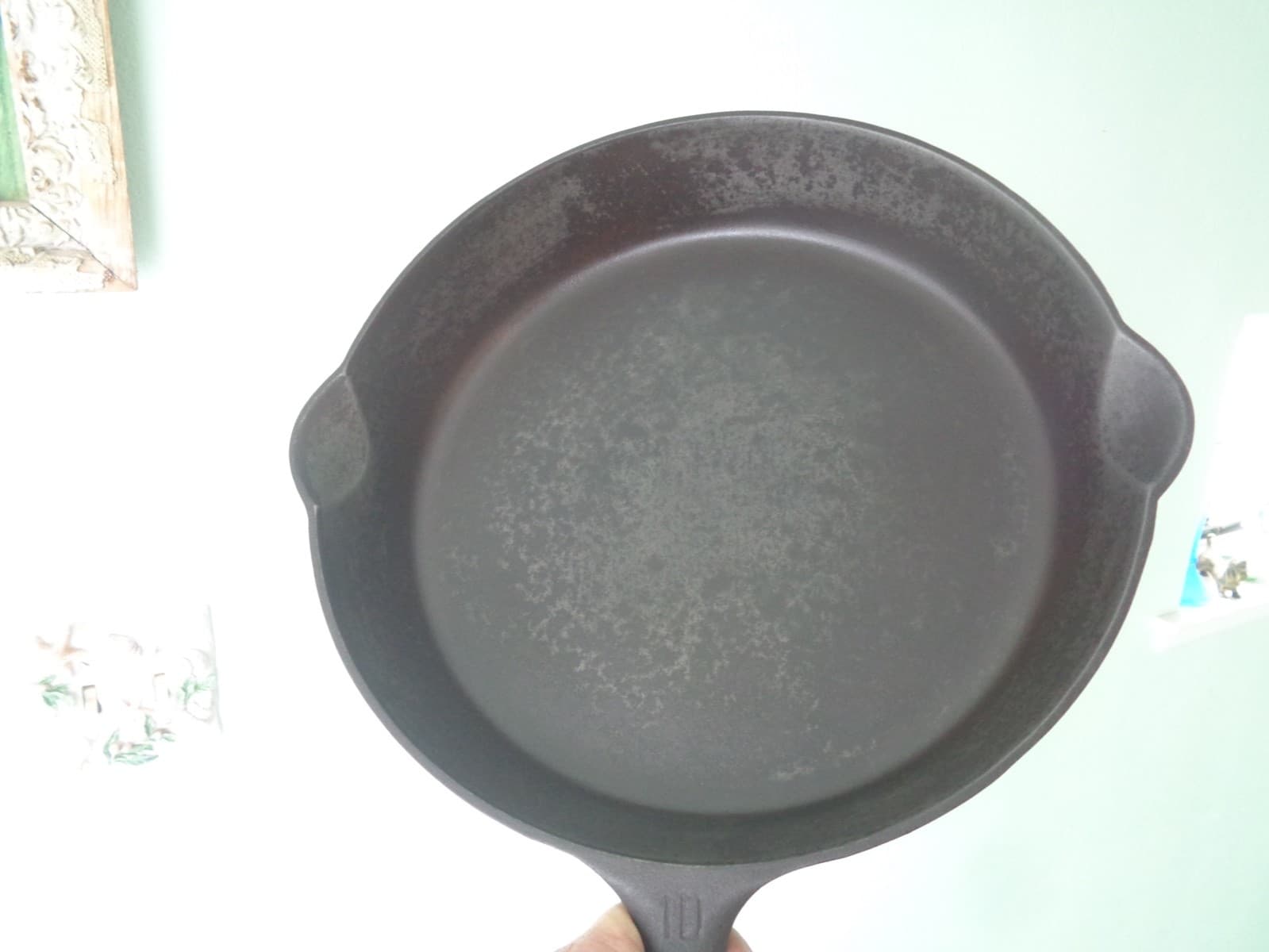 Griswold Cast Iron Skillet No. 10 Large Logo Block Letters & High Dome Lid 1100A 4