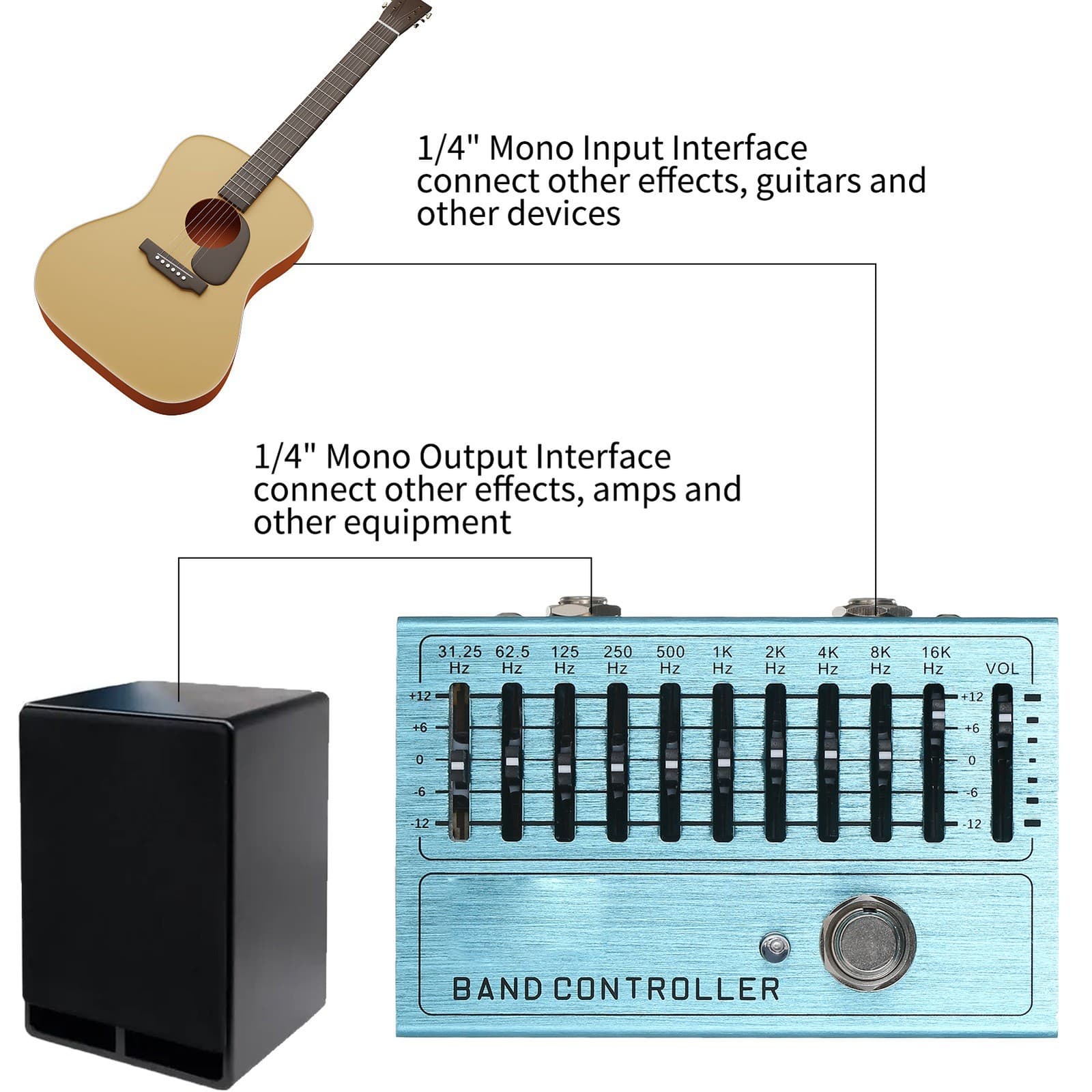Electric Guitar Bass Effects Pedal Ten-band EQ Equalizer Effects Pedal NEW 5