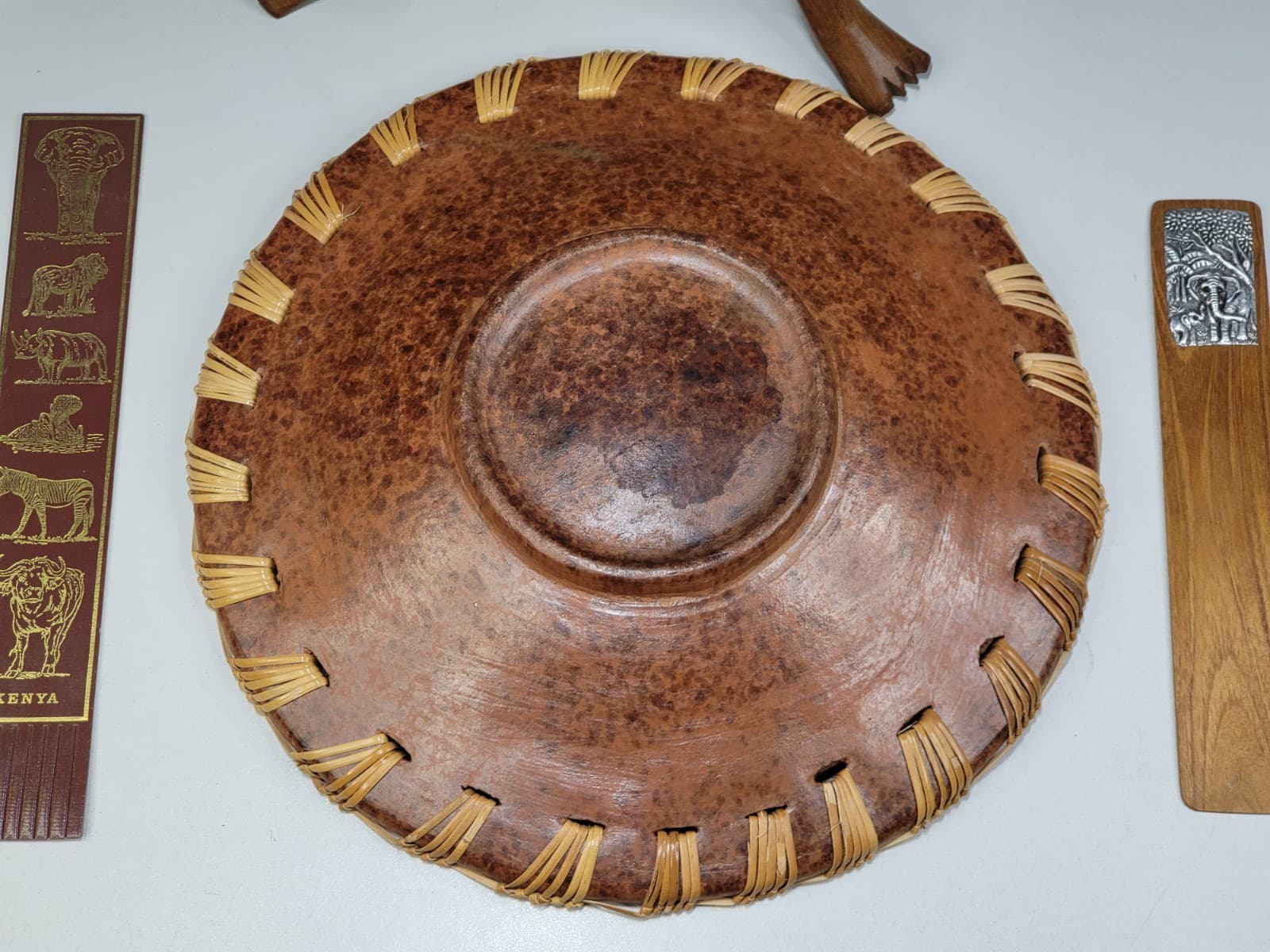 Vintage Folk Art Clay Plate Book Marks Lot  4