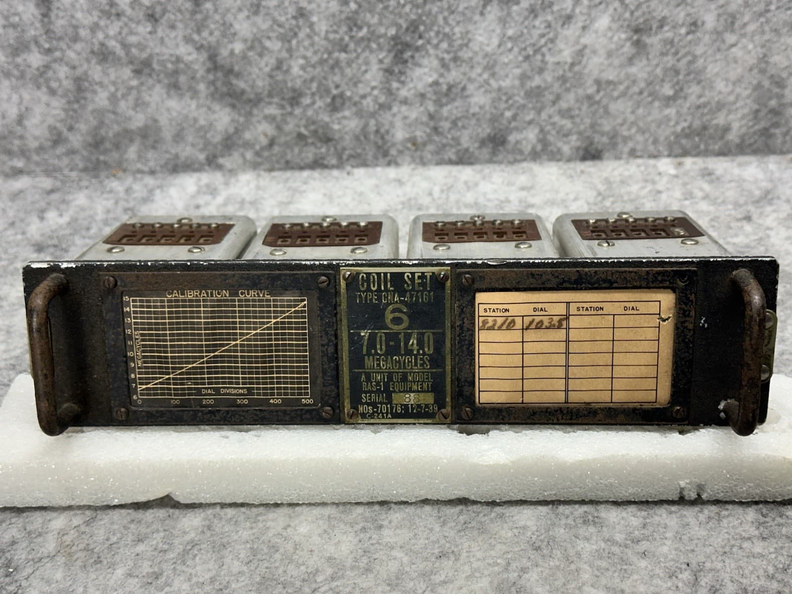 NATIONAL RAS-1 CNA-47161 MILITARY HAM RADIO RECEIVER "6" PLUG IN COIL DATED 1939