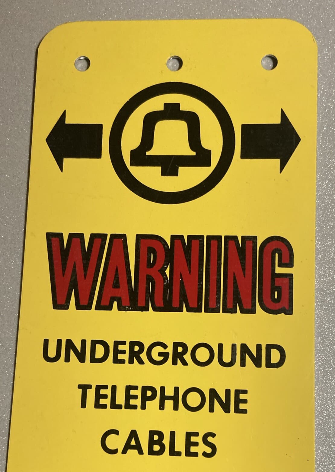 Vintage NORTHWESTERN BELL SYSTEM Telephone WARNING Underground Cable METAL SIGN 2
