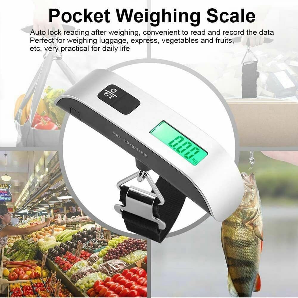 Portable Travel LCD Digital Hanging Luggage Scale Electronic Weight 110/0.02 LBS 4