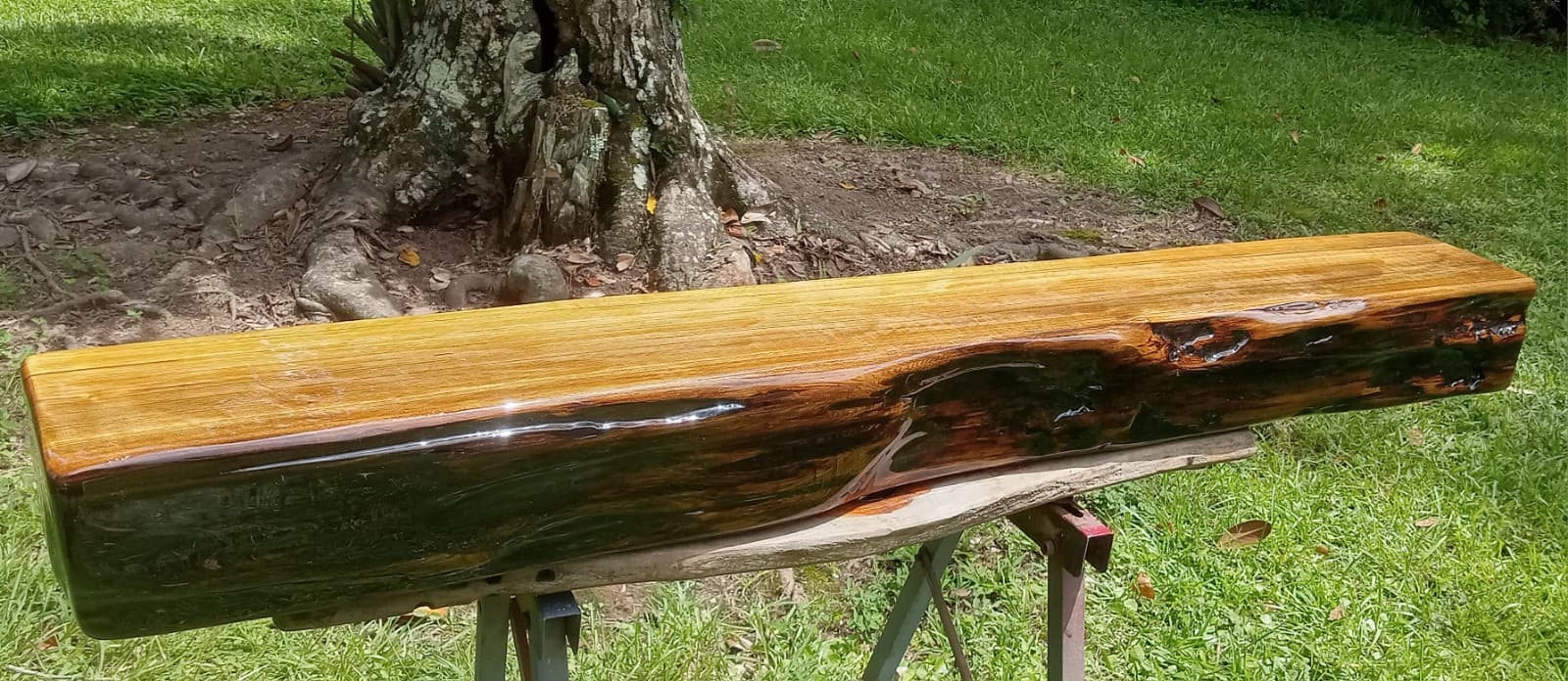 Carbon Dated to 1300 AD 54"X7"X5" Quartersawn Mantel Sinker Cypress  Rustic Wood