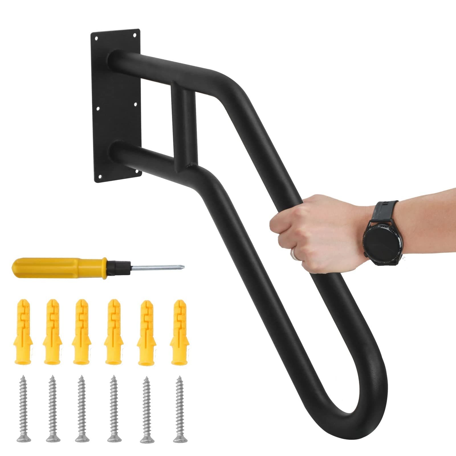 1pcs Hand Rails for Outdoor Steps, Indoor U-Shaped Wall Mount Stair HandRail,...