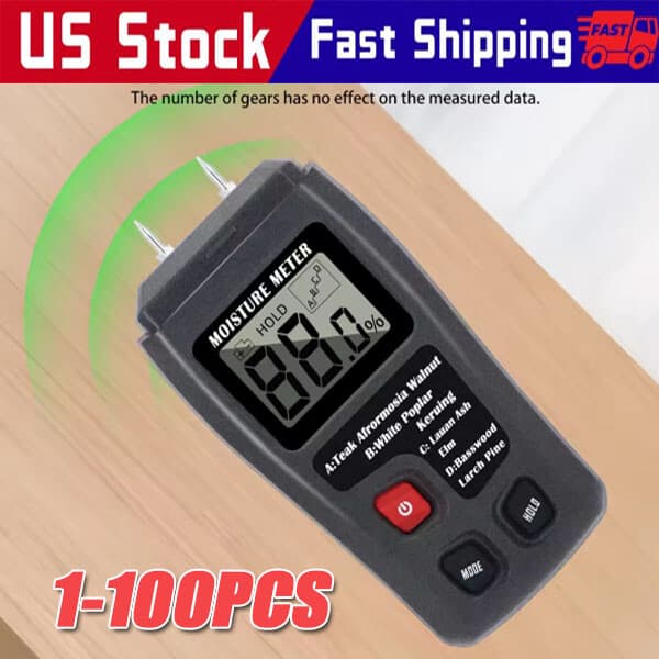 Digital LCD Wood Moisture Meter Detector Tester Wood Firewood Paper Cardboard