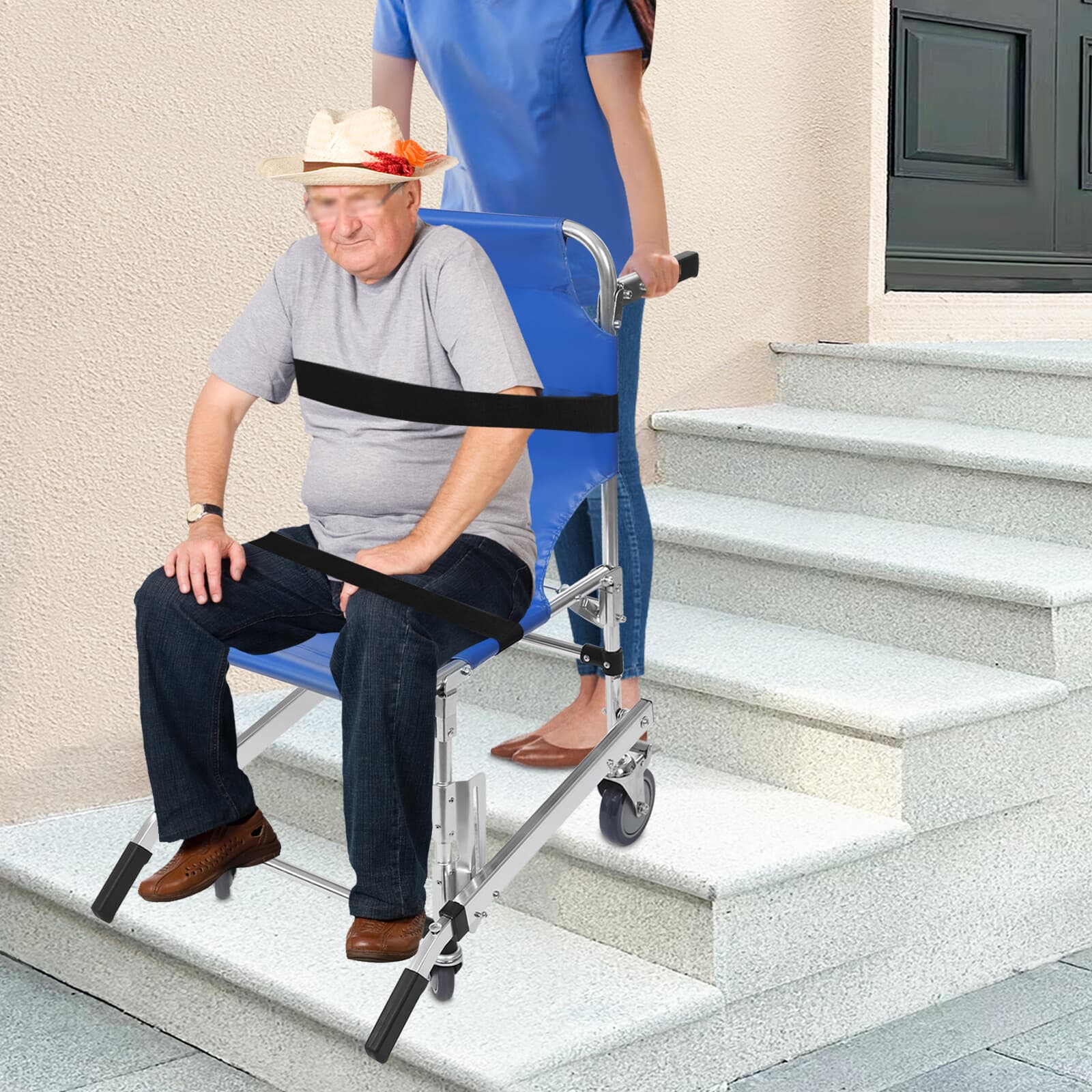 Foldable Emergency Transportation Stair Chair Stair Climbing Wheelchair 160kg  2