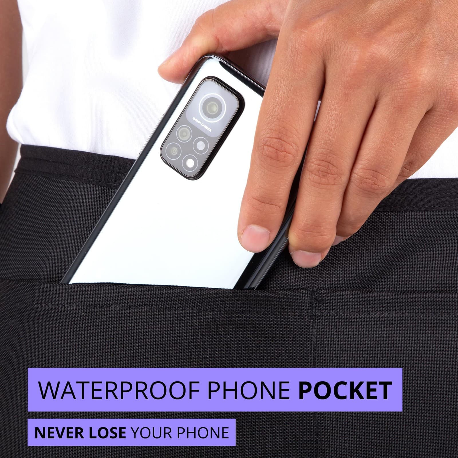 2× Server Apron with 5 Pockets Half Waitress Apron Women Men Waitress Tool Bag 6