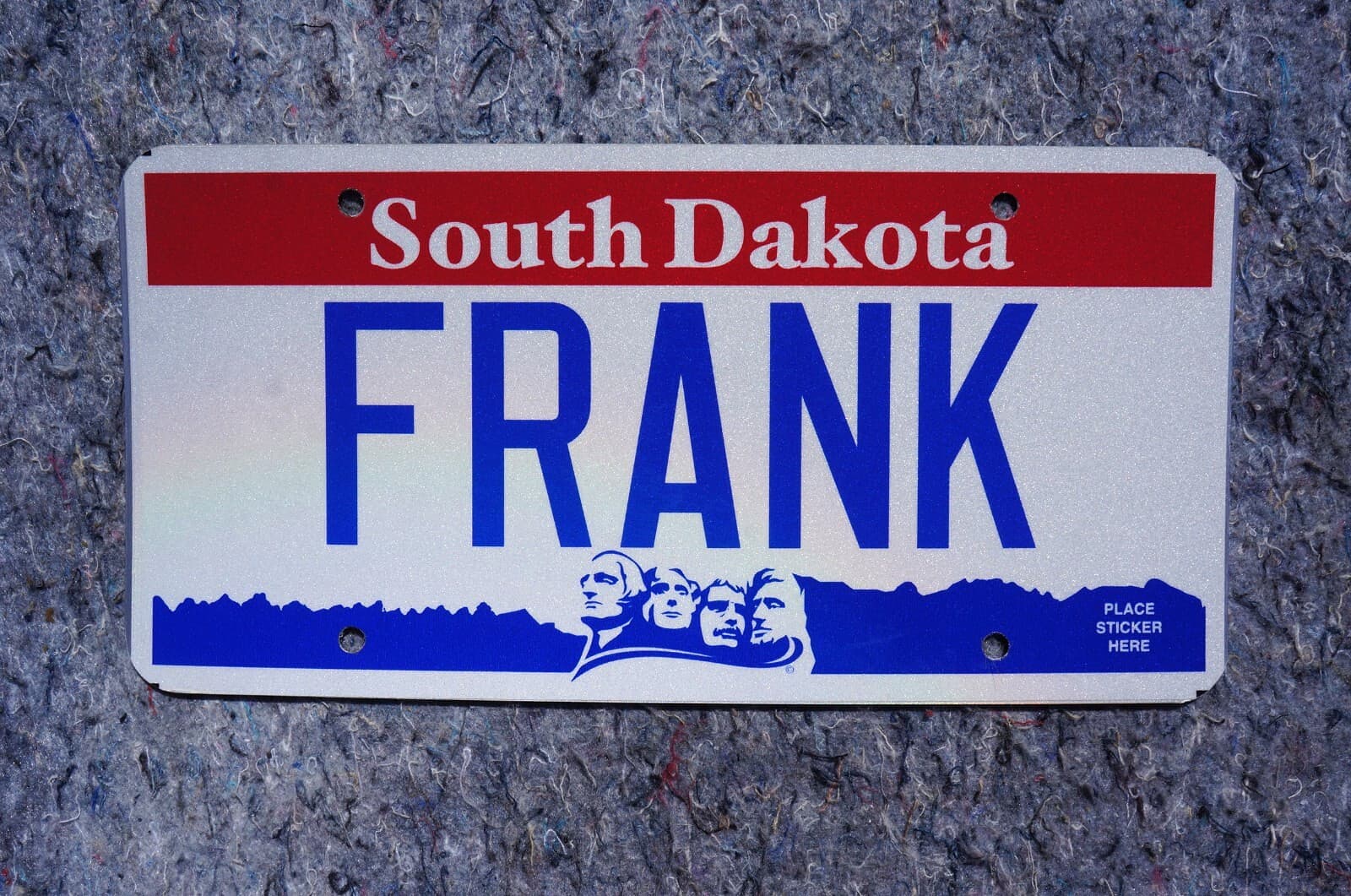 SOUTH DAKOTA Vanity License Plate - FRANK