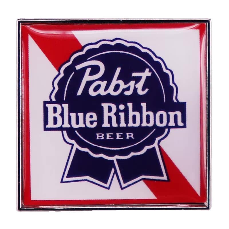 PABST BLUE RIBBON BEER LAPEL PIN...EXTREMELY RARE!! BONUS SILVER STORAGE BAG!!