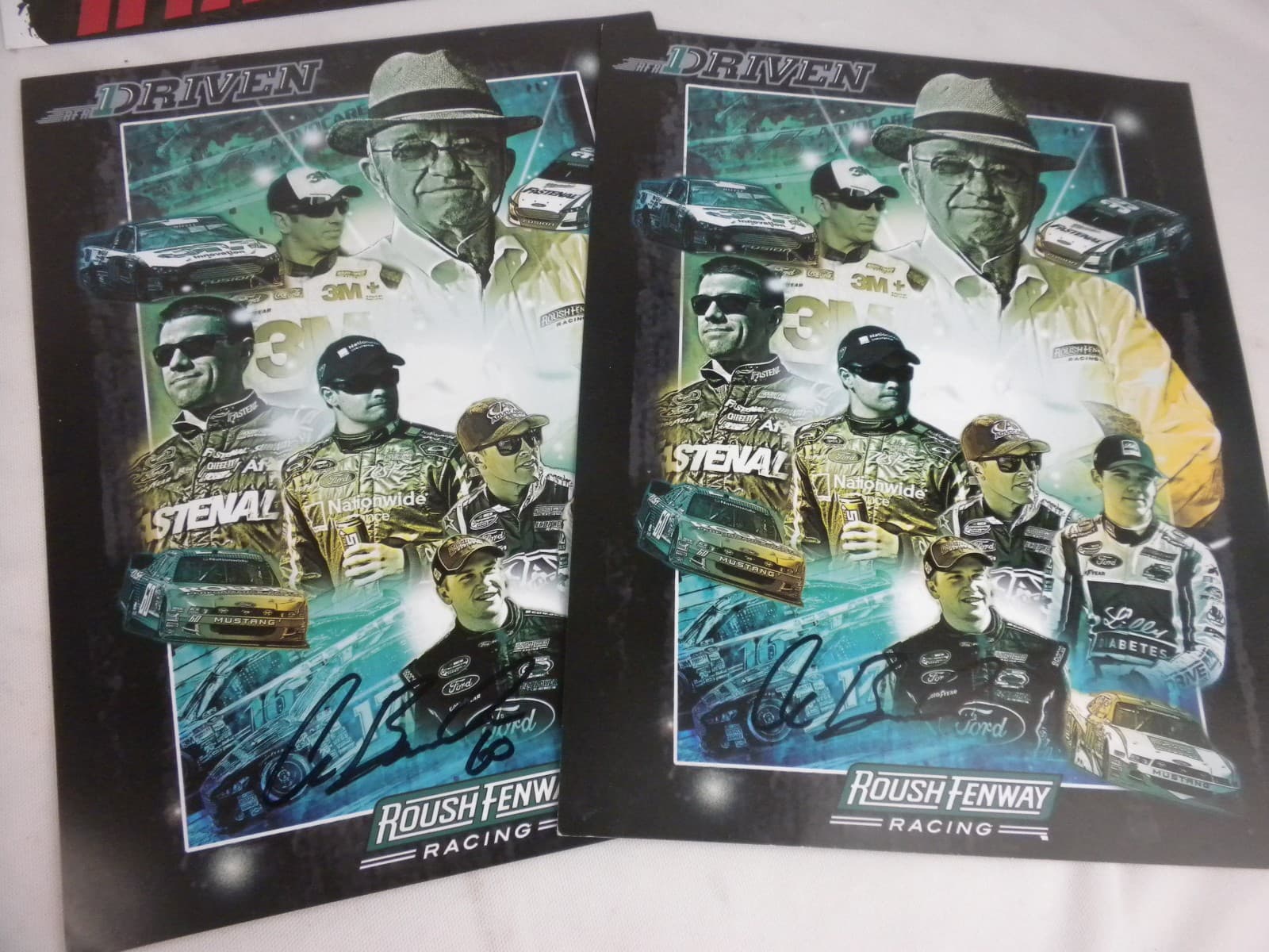 NASCAR  Roush Fenway Ryan Reed Trevor Bayne Chis Buescher Signed 8.5" x 11" 2