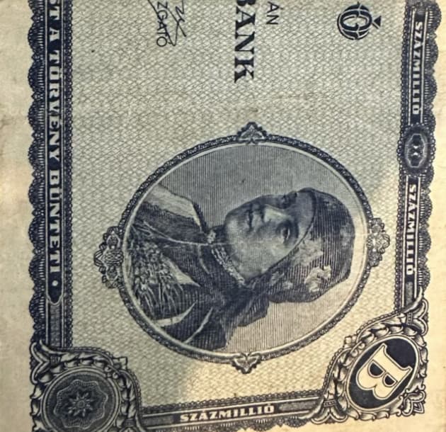 Authentic Hungary 100 Quintillion b-Pengo 1946, CIRCULATED Currency, P-131 5