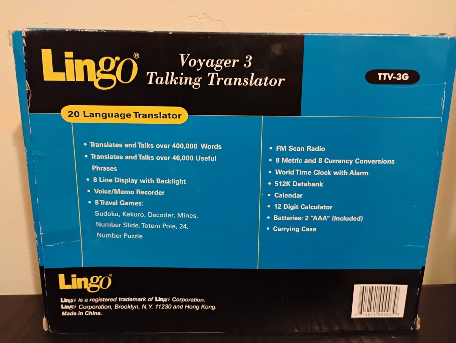 Lingo Voyager 3 TTV-3G 20-Language Talking Translator Radio Calculator Never Use 2