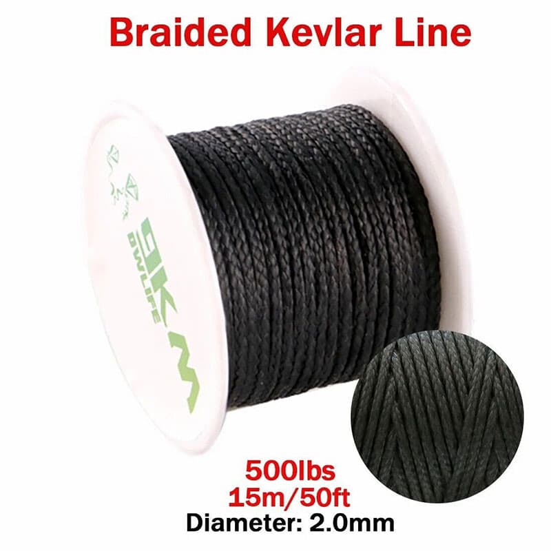 9KM Black Braided Kevlar Cord High Strength Wear Resistance Made with Kevlar