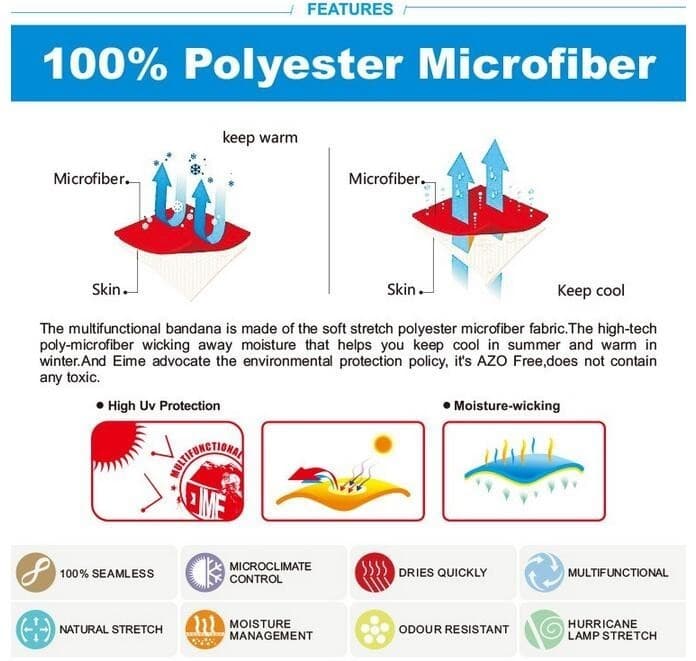 Skull Neck Gaiter Mask Face Fishing Scarf Sun Cover Headwear Balaclava Biker UPF 3