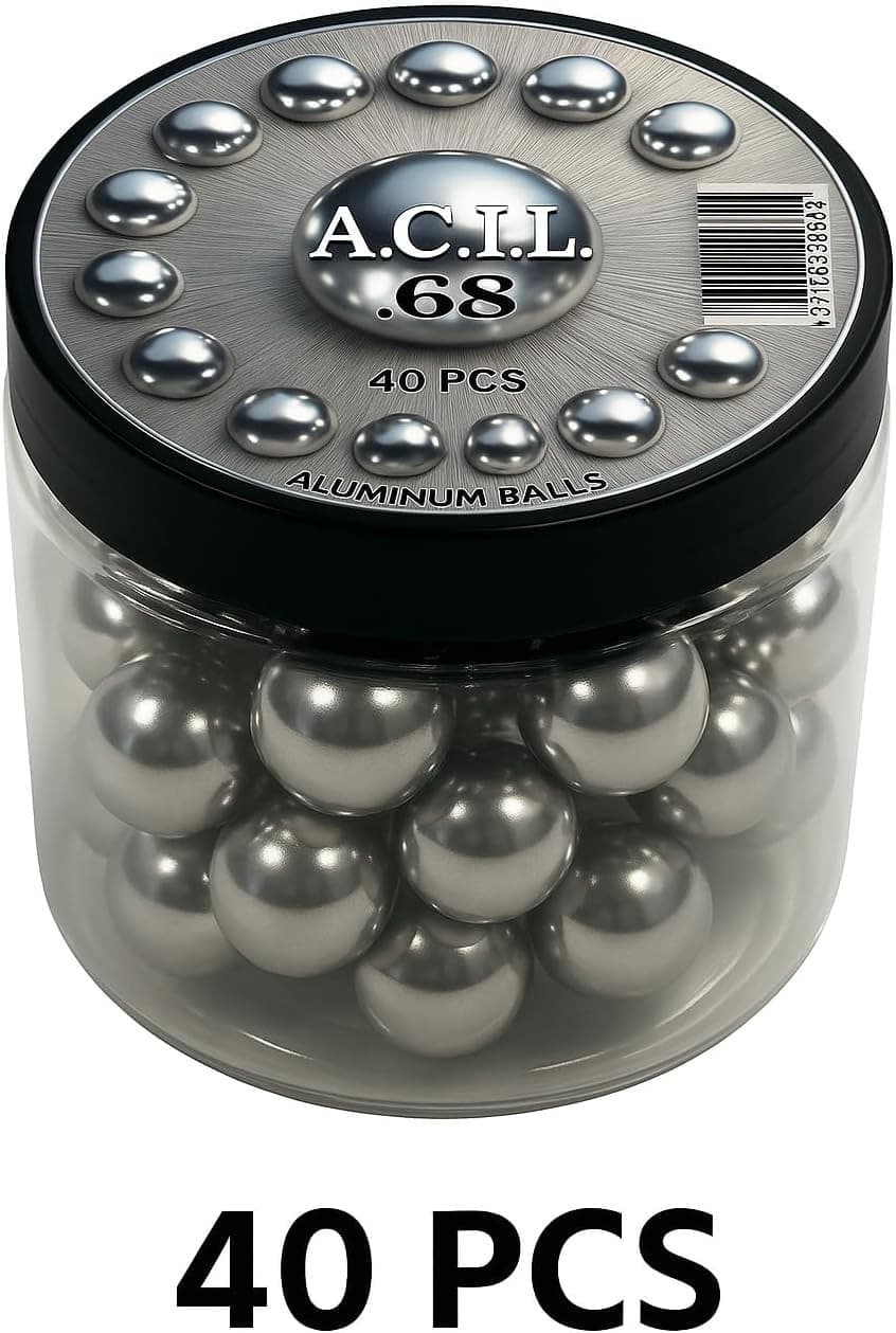 Premium Aluminium Balls .68 Cal. Solid Resuable Paintballs Powerballs for Target 4