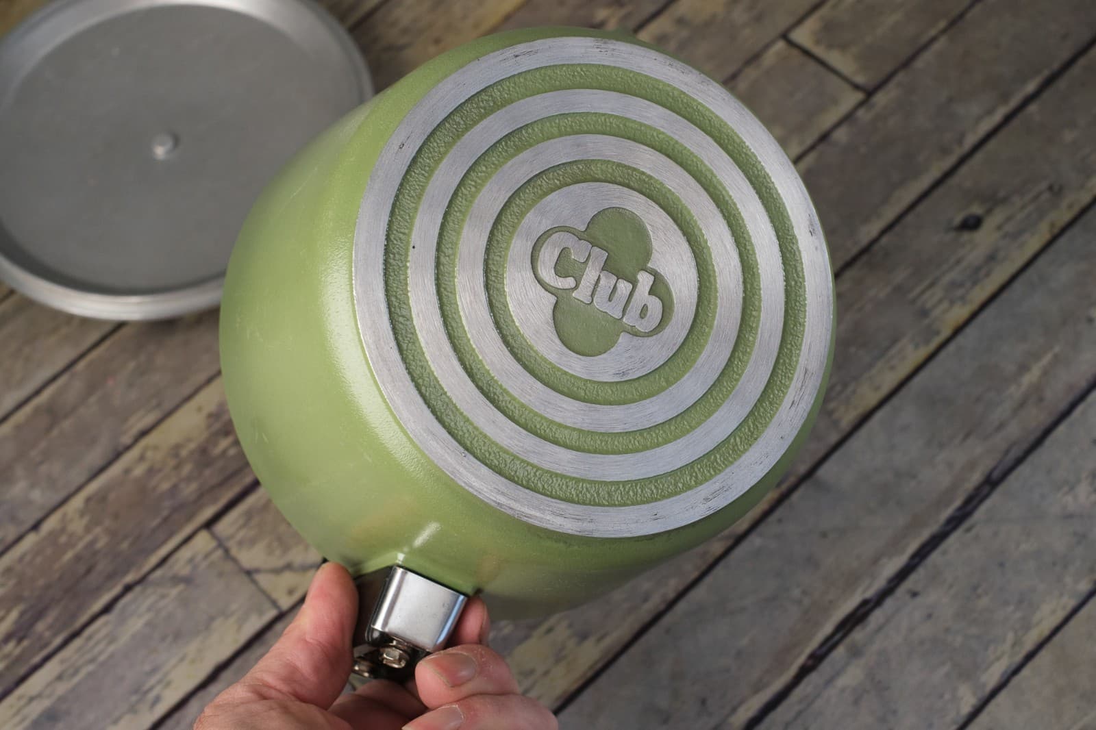 CLUB ALUMINUM Cookware Tea Kettle Pot with Lid Handle Avocado Green CLEAN Vtg 6