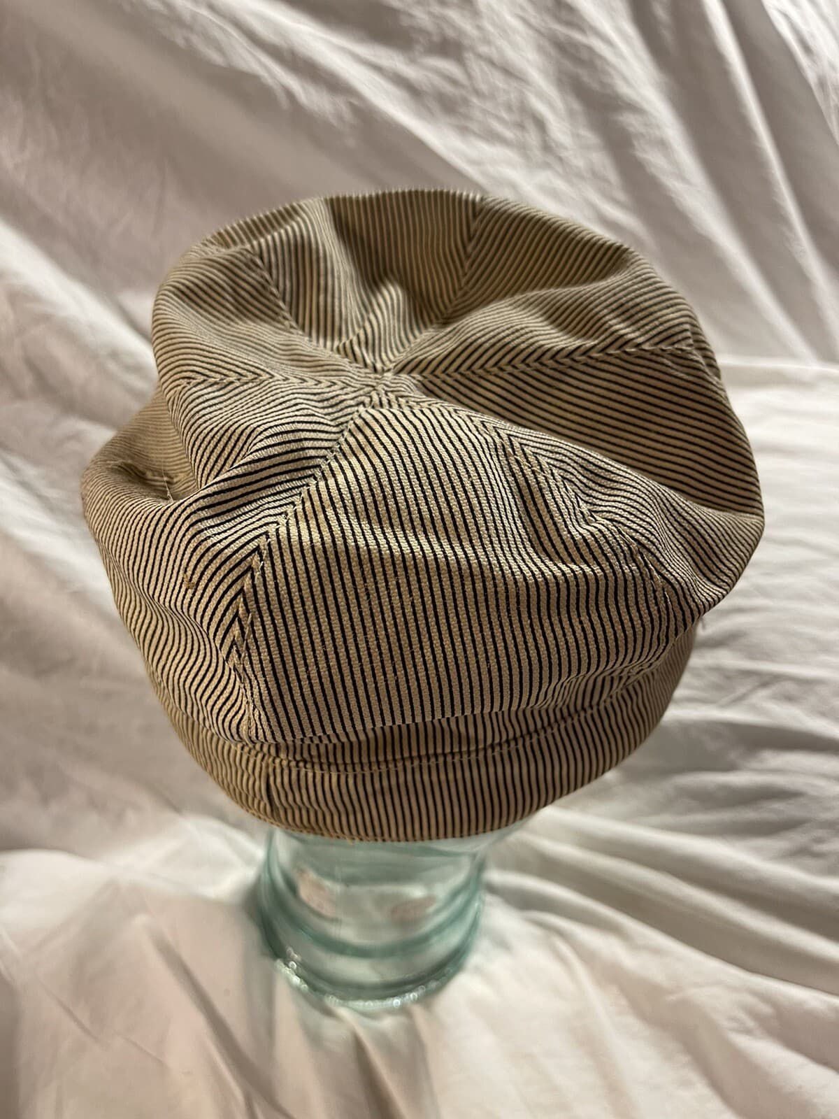 Antique Hickory Stripe New York B&A Central Safety Railroad Engineer Hat 5