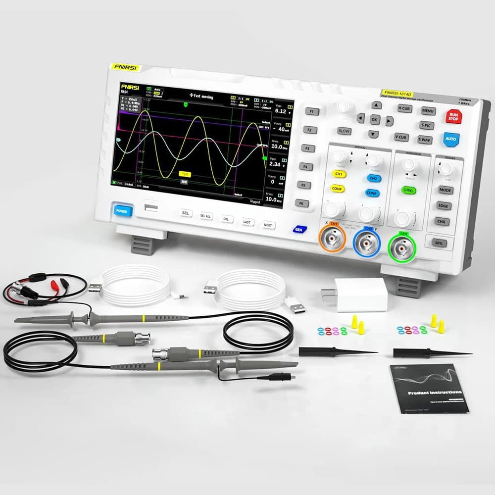 FNIRSI-1014D Digital Oscilloscope 100MHz 1GSa/s 240Kbit Signal Generator