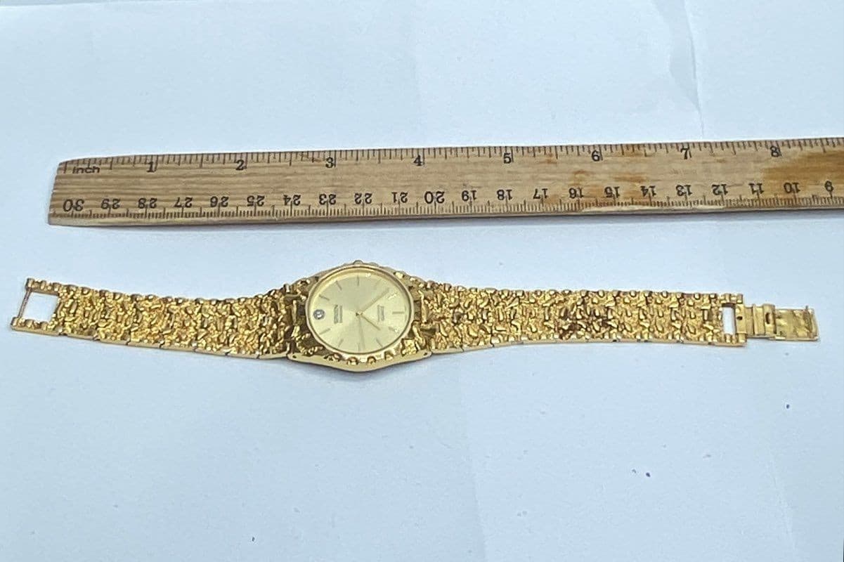 Gruen Diamond 32mm Precision Quartz Nugget Style Gold Tone Unisex Watch 62.4g 6