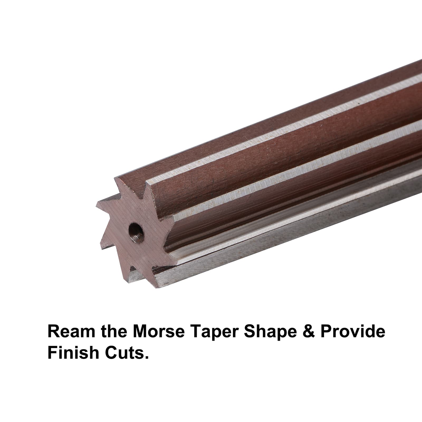 MT4 Morse Taper Reamer H8 Alloy Tool Steel 8 Flute Straight Shank Cutter 3
