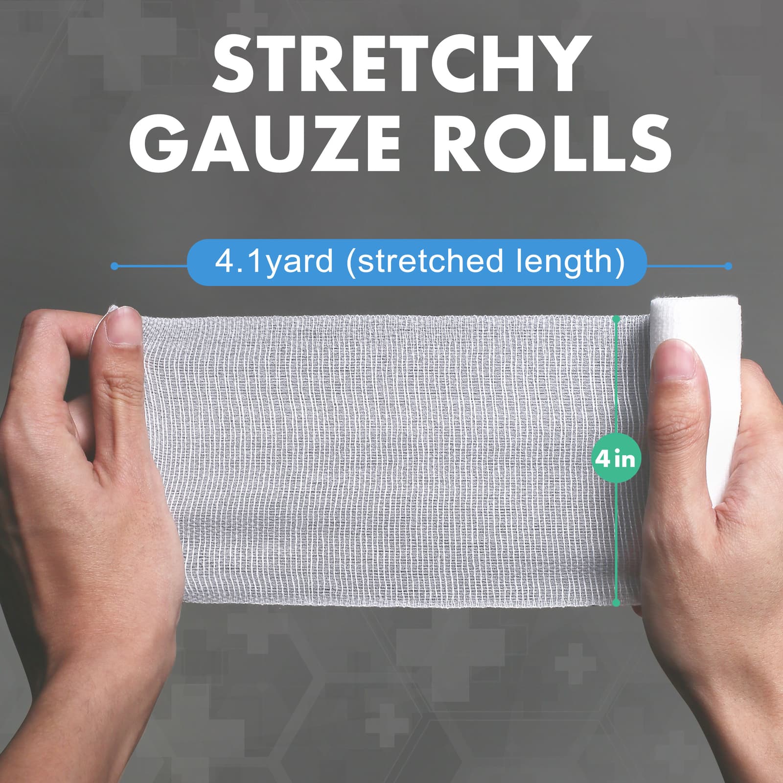 Gauze Rolls Pack of 24 4" x 4.1 Yards Individually Wrapped First Aid Bandages 2