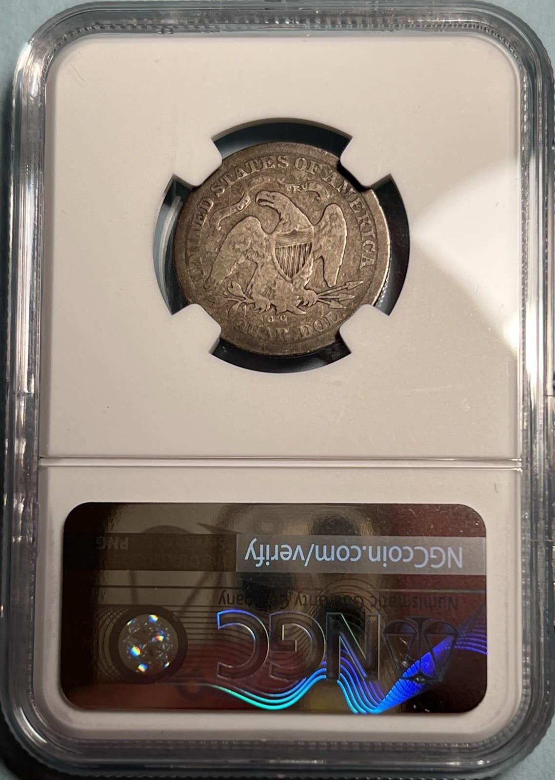 1870-CC Seated Liberty Quarter Key Date NGC F12 — First Carson City; 8,340 Made 2