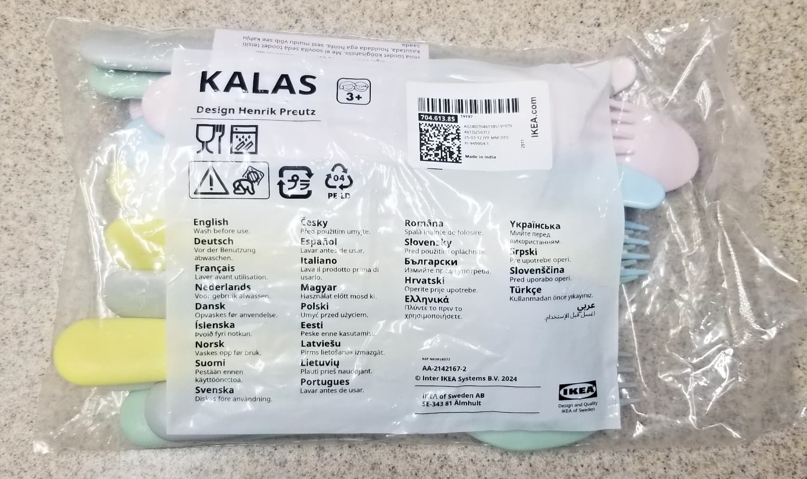 IKEA Kalas Kids 18pc Spoon Fork Knife Set BPA-Free Plastic Pastel Utensil Set 2