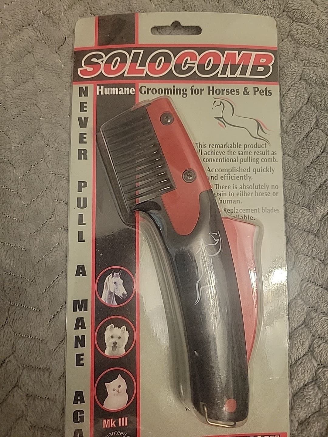 NEW Solocomb Humane Pet Grooming Comb for Horses Dogs & Cat Manes 2