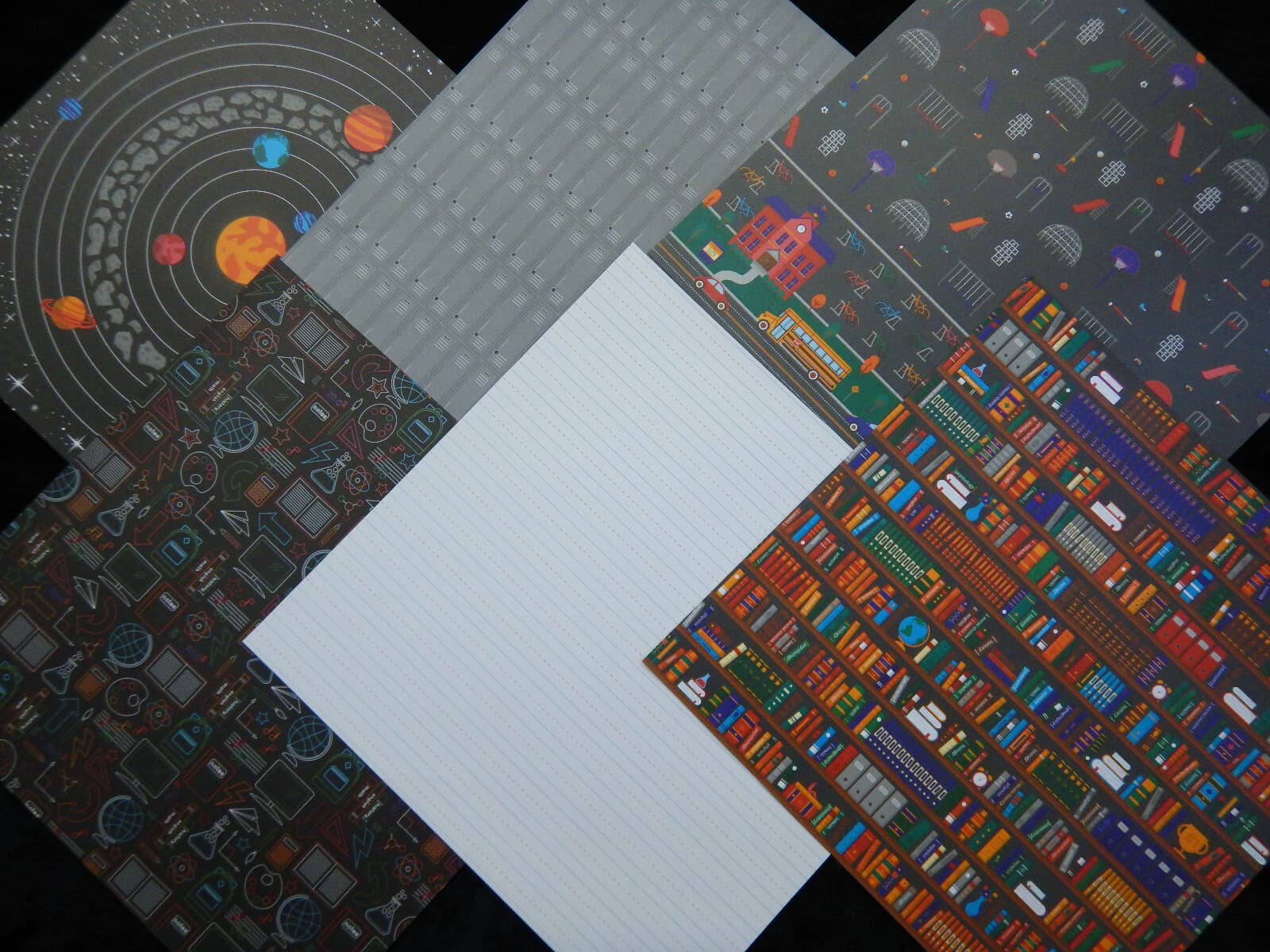 60 12x12 Scrapbook Paper High School Days Elementary Preschool College Teacher 5