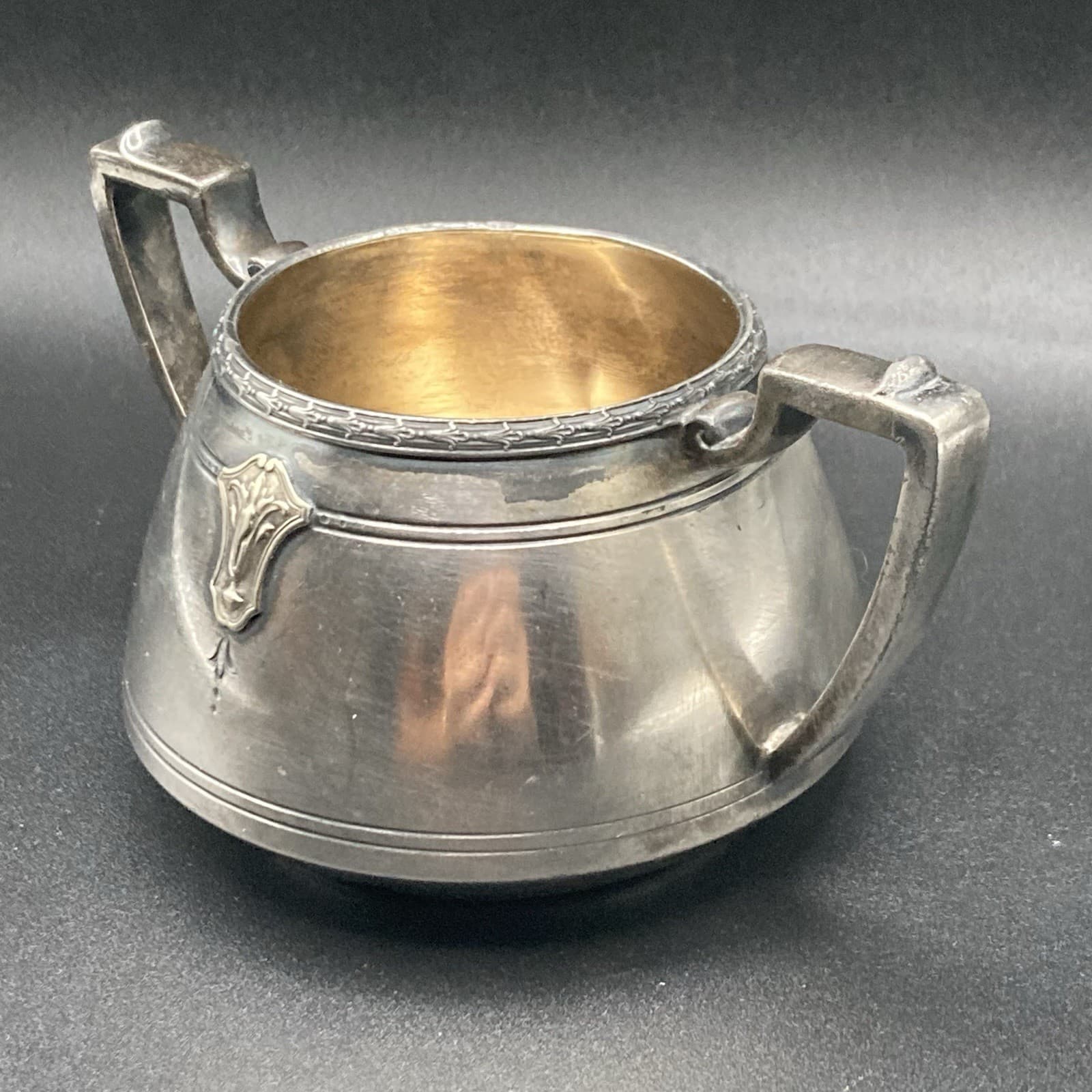 Vintage Antique Wallace Bros Silver Co. Silverplate Art Deco Sugar Container 4