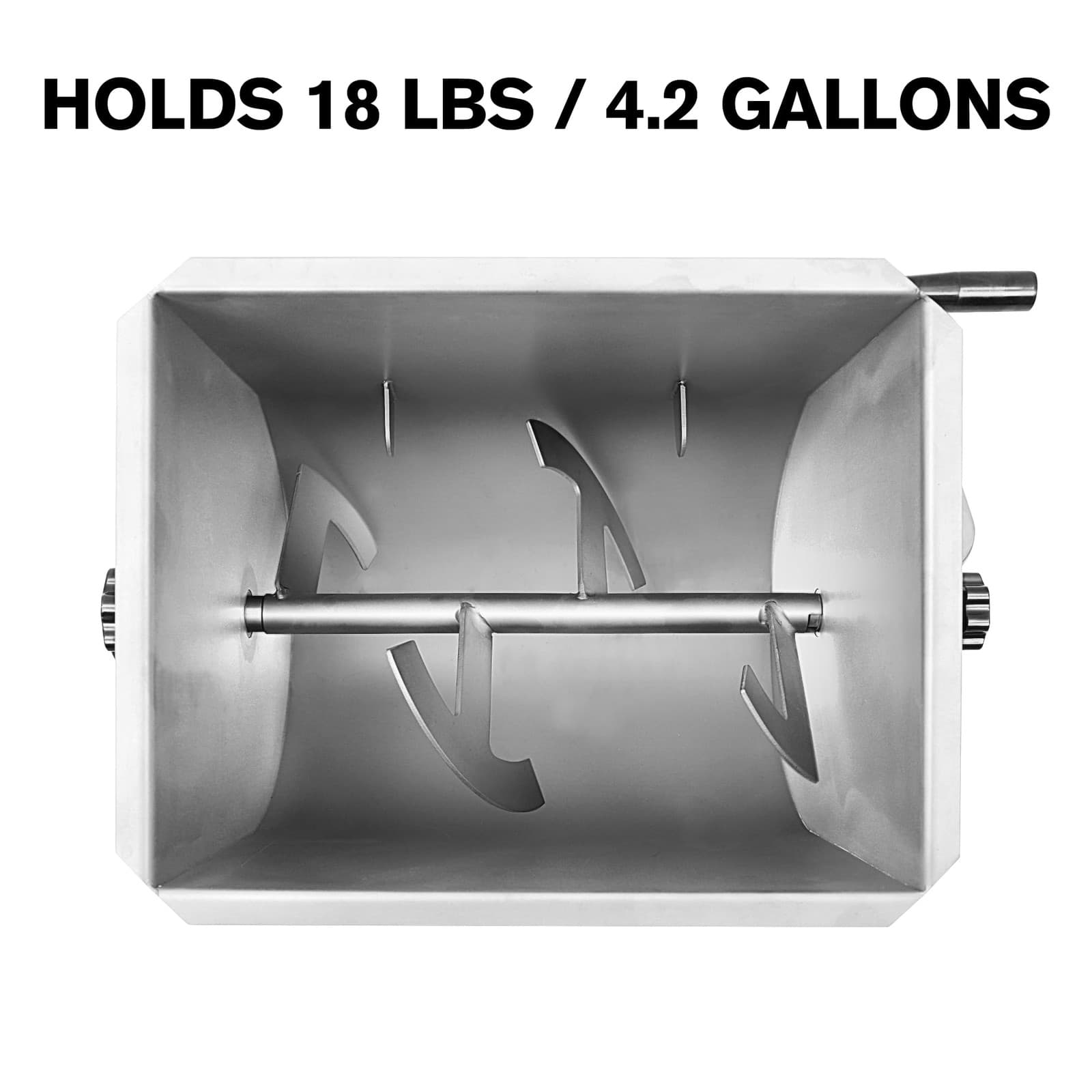 18 Pound Capacity Manual Meat Mixer, with 4.2 Gallons Tank, Stainless Steel, ... 2